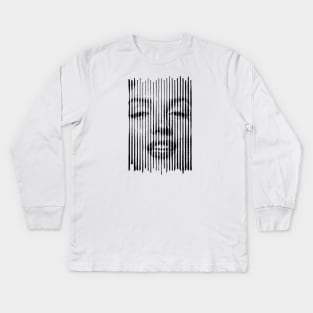 Marilyn in rough lines Kids Long Sleeve T-Shirt